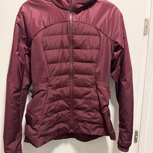 lululemon athletica Women's Maroon Puffer Jacket and align pants 10/8